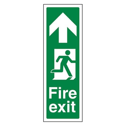 vsafety 14037 "ak-r Fire Exit Schild, Fire Exit Pfeil bis, starrer Kunststoff, Porträt, 100 mm x 300 mm, grün von VSafety