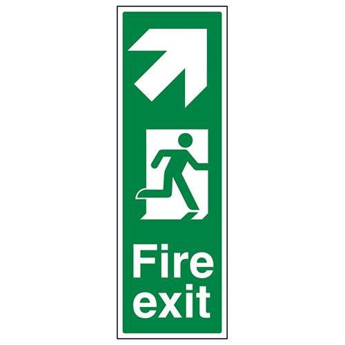 vsafety 14044 ap-s Pfeil bis rechts Fire Exit Schild, selbstklebendes Vinyl, Porträt, 150 mm x 450 mm von VSafety