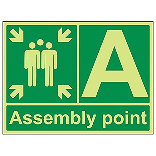 vsafety 17006bf-g "Assembly Point mit Buchstabe" Schild, Landschaft, 400 mm x 300 mm (3 Stück) von VSafety