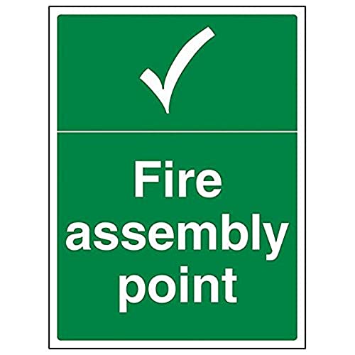 vsafety 17013bc-r "FIRE Assembly Point mit Zecken" Sign, Portrait, 300 mm x 400 mm (3 Stück) von VSafety