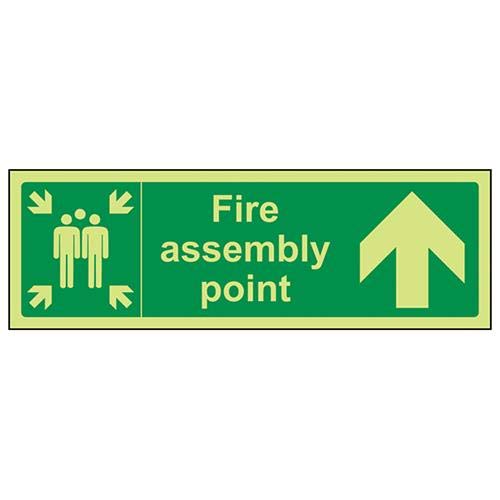 vsafety 17023bp-g Fire Assembly Point Schild, Fire Assembly Point Pfeil bis, Kunststoff, Landschaft, 600 mm x 200 mm x 200 mm, grün von VSafety