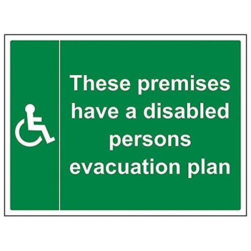 vsafety 17042bf-s "Behinderte Personen Evakuierung Plan" Sign, 400 mm x 300 mm (3 Stück) von VSafety