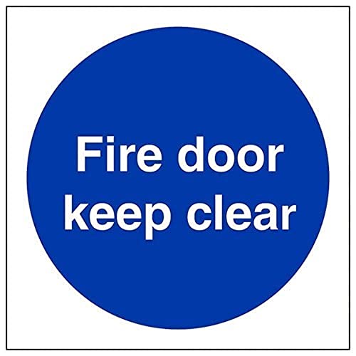 vsafety 18005 AF Fire Door Keep Clear sign-polycarbonate, 100 mm x 100 mm von VSafety