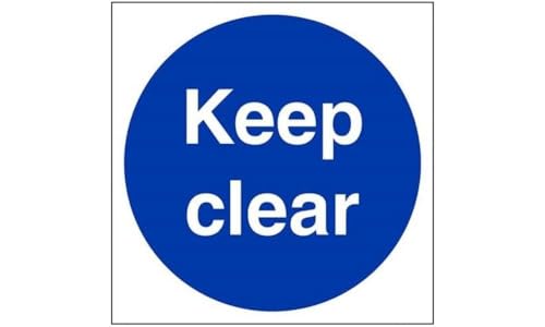 vsafety 18024 am-s "Keep Clear" Pflicht Schilder, selbstklebendes Vinyl, quadratisch, 150 mm x 150 mm, blau von VSafety