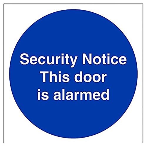 vsafety 18028 am-r Gebotszeichen ", ist diese Tür Alarmgesicherter", starrer Kunststoff, quadratisch, 150 mm x 150 mm, blau von VSafety