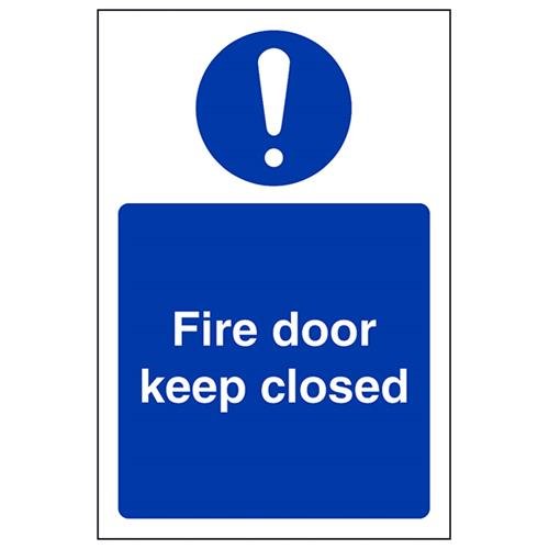 vsafety 18050 ag-s "FIRE DOOR KEEP geschlossen" Pflicht Schilder, selbstklebendes Vinyl, Portrait, 100 mm x 150 mm, blau von VSafety