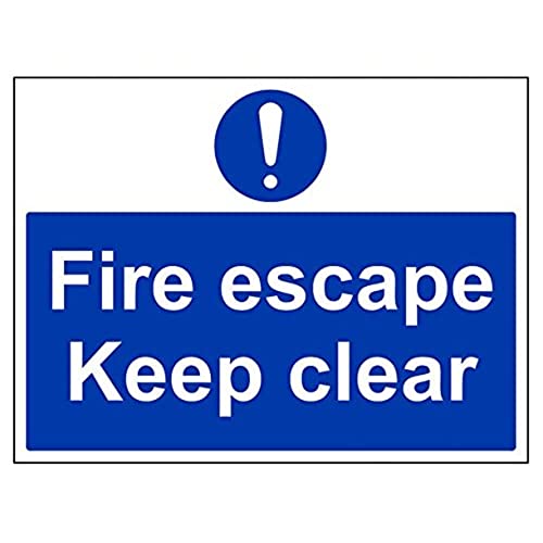 vsafety 18078bf-s Fire Escape Keep Clear Gebotszeichen, selbstklebendes Vinyl, Landschaft, 400 mm x 300 mm von VSafety