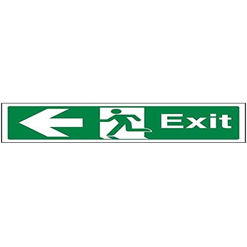 vsafety 21003 ax-s Pfeil links Sicherer Zustand Exit Schild, selbstklebendes Vinyl, Landschaft, 300 mm x 100 mm von VSafety