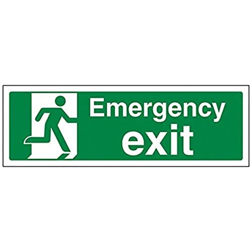 vsafety 21015 ax-r Sicherer Zustand Exit Schild, Notausgang," Landschaft, 1 mm starrer Kunststoff, 300 mm x 100 mm, grün von VSafety