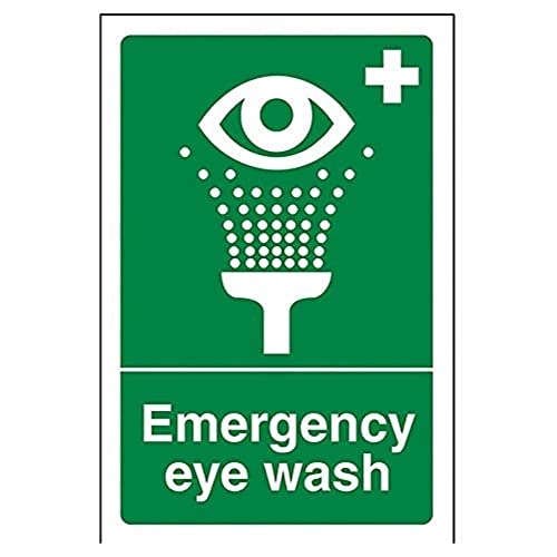 vsafety 23004 ag-s "Emergency Eye Wash Sicherer Zustand Allgemeine Schild, selbstklebend, Hochformat, 100 mm x 150 mm, grün von VSafety