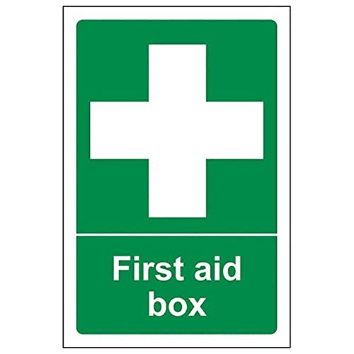 vsafety 31004 an-r "First Aid Box" Erste Hilfe Allgemeine Zeichen, starrer Kunststoff, Porträt, 150 mm x 200 mm x 200 mm, grün von VSafety