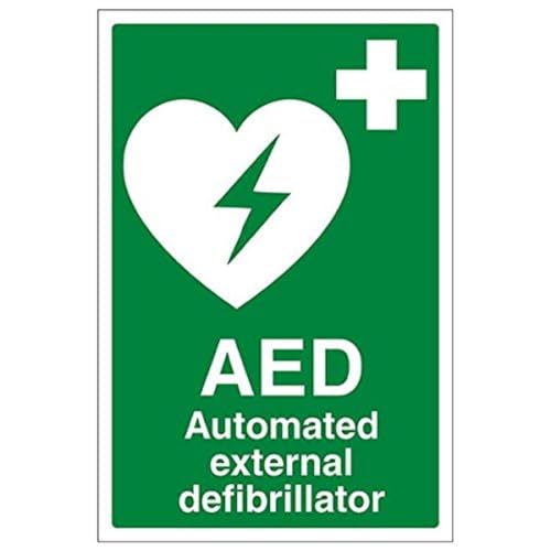 vsafety 31033 au-s "AED Automatiesierter Externer Defibrillator" Sign, 200 mm x 300 mm (3 Stück) von VSafety