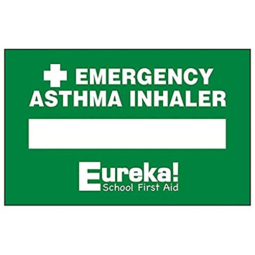 vsafety 31041 CB-S klar "Notfall Asthma Inhalator Aufkleber" Sign, 55 mm x 35 mm (3 Stück) von VSafety