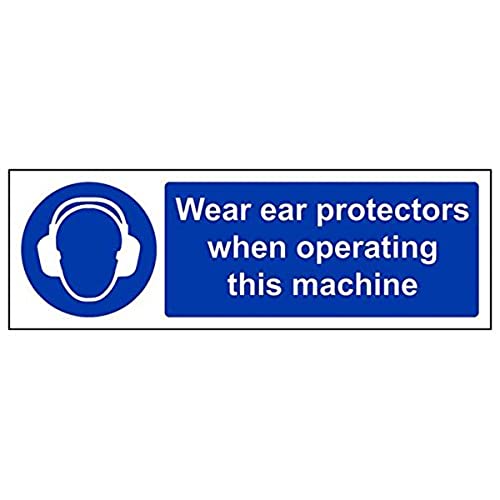 vsafety 41026 ax-s "Gehörschutz tragen, wenn Operating Maschine" Zeichen, 300 mm x 100 mm (3 Stück) von VSafety