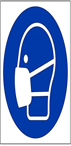 vsafety 41035 am-s "Maske Logo" Pflicht Schutzbekleidung Schild, selbstklebend, quadratisch, 150 mm x 150 mm, blau von VSafety