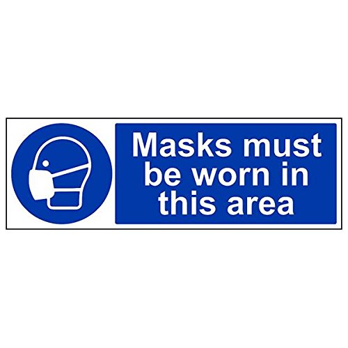 vsafety 41074bp-s "Masken zu tragen, in diesem Bereich" Zeichen, 600 mm x 200 mm x 200 mm (3 Stück) von VSafety