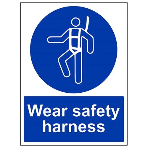 vsafety 41093bc-s Gebotszeichen, selbstklebend, tragen Sicherheitsgeschirr," Porträt, 300 mm x 400 mm, blau von VSafety