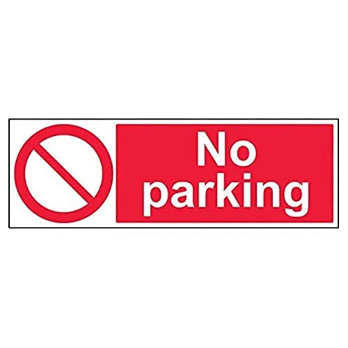 vsafety 52012bp-r "No Parking" Verbot Zugang Zeichen, starrer Kunststoff, Landschaft, 600 mm x 200 mm x 200 mm, rot von VSafety