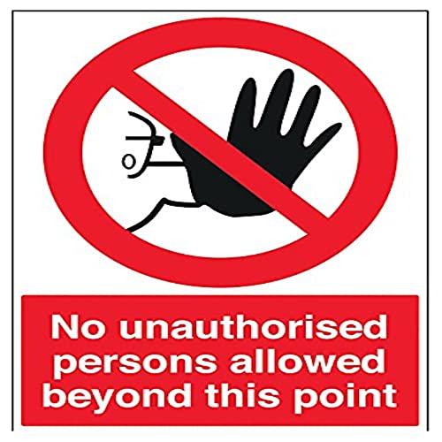 vsafety 52020bl-r "Keine unberechtigten Personen Allowed Beyond This Point" Verbot Zugang Zeichen, starrer Kunststoff, Porträt, 450 mm x 600 mm, schwarz/rot von VSafety