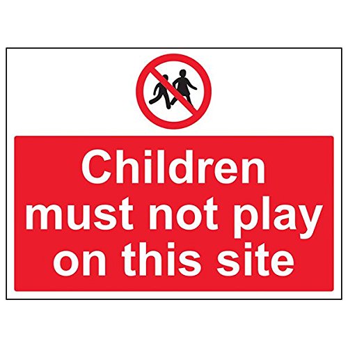 vsafety 52041bf-s "Kinder müssen nicht Seite Spielen auf diesem" Sign, 400 mm x 300 mm (3 Stück) von VSafety