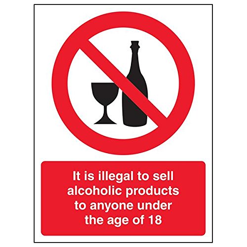vsafety 53015 an-s "alkoholischen Produkte/Illegal unter 18"-Zeichen, 150 mm x 200 mm x 200 mm (3 Stück) von VSafety