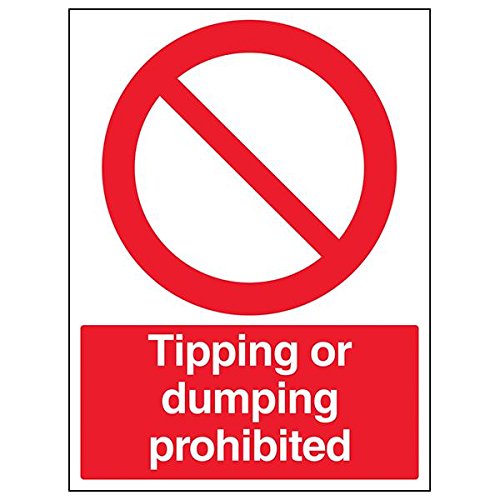 vsafety 53023bc-s "Kippen oder Dumping" Sign verboten, Hochformat, 300 mm x 400 mm (3 Stück) von VSafety