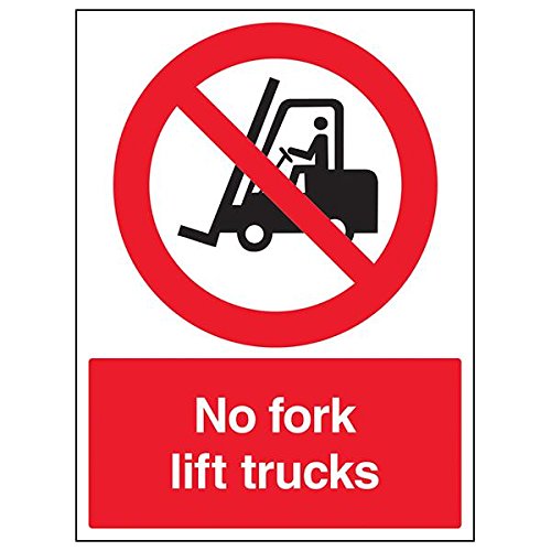 vsafety 56001bc-s "Keine Gabel Lift Trucks" Sign, Portrait, 300 mm x 400 mm (3 Stück) von VSafety