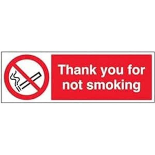 vsafety 57009bj-r "Thank You für nicht rauchen" Verbot Zeichen, starrer Kunststoff, Landschaft, 450 mm x 150 mm, schwarz/rot von VSafety