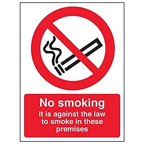 vsafety 57020 au-w "No Smoking/Against the Law" Sign, Portrait, 200 mm x 300 mm (3 Stück) von VSafety