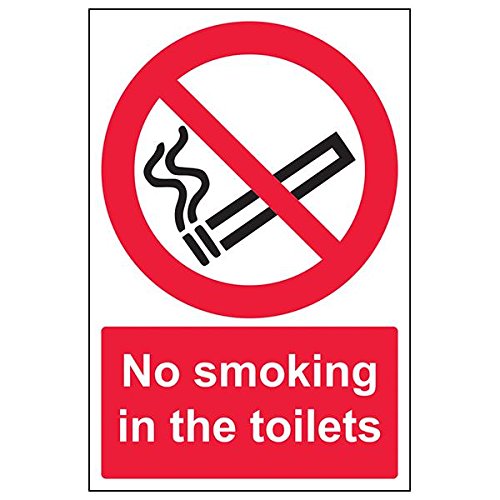 vsafety 57030 au-s "Nicht rauchen in den Toiletten" Sign, Portrait, 200 mm x 300 mm (3 Stück) von VSafety