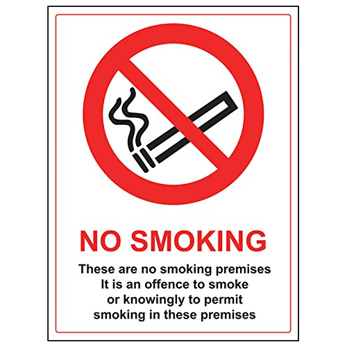 vsafety 57035bc-s "No Smoking/Diese sind nicht rauchen Premises" Zeichen, 300 mm x 400 mm (3 Stück) von VSafety