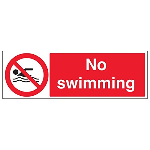 vsafety 58008bp-s "No Swimming Schild, Landschaft, 600 mm x 200 mm x 200 mm (3 Stück) von VSafety