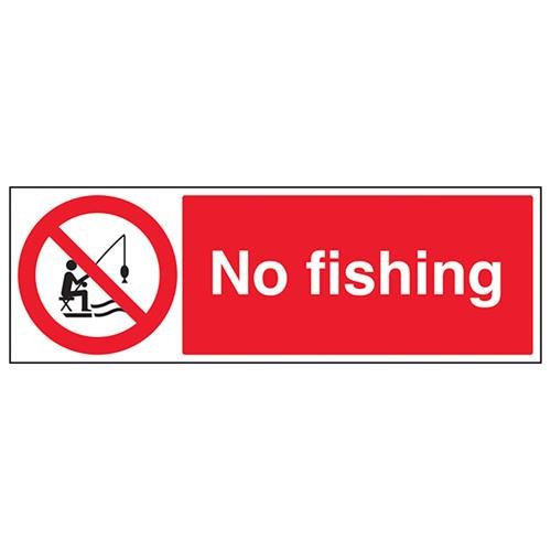 vsafety 58011bp-s "Keine Fischerei" Verbot Wasser Schild, selbstklebend, Landschaft, 600 mm x 200 mm x 200 mm, schwarz/rot von VSafety