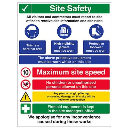 vsafety 6 C013bv-r "Multi Hazard Website Sicherheit/10mph" Achtung Building Sign, starrer Kunststoff, Porträt, 600 mm x 800 mm, schwarz/blau/grün/rot/gelb vsafety 6 C013bv-r "Multi Hazard Website Sicherheit/10mph" Achtung Building Sign, starrer Kunststoff, Porträt, 600 mm x 800 mm, schwarz/blau/grün/rot/gelb von VSafety