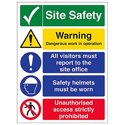 vsafety 6 C021bc-s "Multi Hazard Website Sicherheit/Sicherheit Helme" Sign, 300 mm x 400 mm (3 Stück) von VSafety