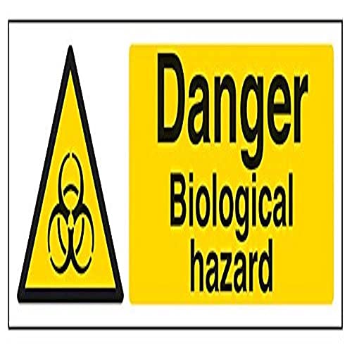 vsafety 6 a050ax-s "Gefahr Biologische Hazard" Achtung Substanz und chemische Zeichen, selbstklebendes Vinyl, Landschaft, 300 mm x 100 mm, schwarz/gelb von VSafety
