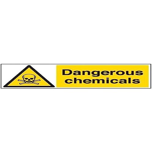vsafety 6 a057bp-s "Gefährliche Chemikalien" Achtung Substanz und chemische Zeichen, selbstklebendes Vinyl, Landschaft, 600 mm x 200 mm x 200 mm, schwarz/gelb von VSafety