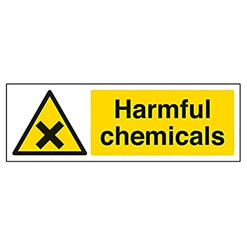 vsafety 6 a058ax-s "schädlichen Chemikalien" Achtung Substanz und chemische Zeichen, selbstklebendes Vinyl, Landschaft, 300 mm x 100 mm, schwarz/gelb von VSafety