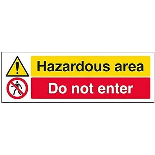 vsafety 6 a080ax-s "Gefährliche Bereich/DO NOT ENTER" Warnung Substanz und chemische Zeichen, selbstklebendes Vinyl, Landschaft, 300 mm x 100 mm, schwarz/rot/gelb von VSafety