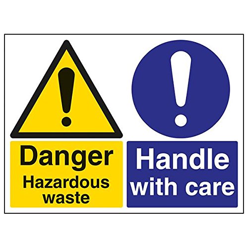 vsafety 6 a086bf-s "gefahrenabfall/Griff mit Care" Sign, 400 mm x 300 mm (3 Stück) von VSafety