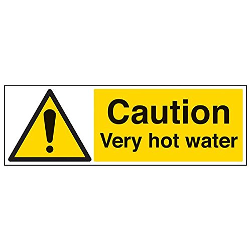 vsafety 62013bp-s "Caution Very Hot Water"-Zeichen, Landschaft, 600 mm x 200 mm x 200 mm (3 Stück) von VSafety