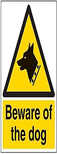 vsafety 63006bc-s "Beware of the Dog" Achtung Allgemeine Schild, selbstklebend, Porträt, 300 mm x 400 mm, schwarz/gelb von VSafety