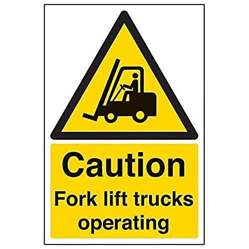 vsafety 64002bc CAUTION FORK LIFT TRUCKS Sign, 300 mm x 400 mm von VSafety