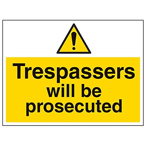 vsafety 67034bf-s "Trespassers werden verfolgt" Sign, 400 mm x 300 mm (3 Stück) von VSafety