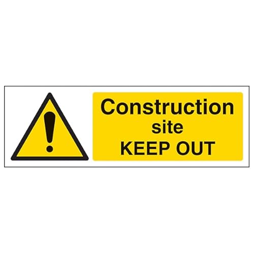 vsafety 67072 ax-s "Baustelle" Keep Out Schild, Landschaft, 300 mm x 100 mm (3 Stück) von VSafety