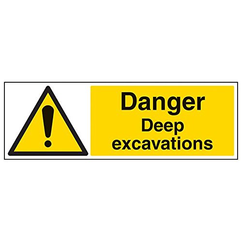 vsafety 67087bp-s "Gefahr Tief Ausgrabungen" Sign, Landschaft, 600 mm x 200 mm x 200 mm (3 Stück) von VSafety