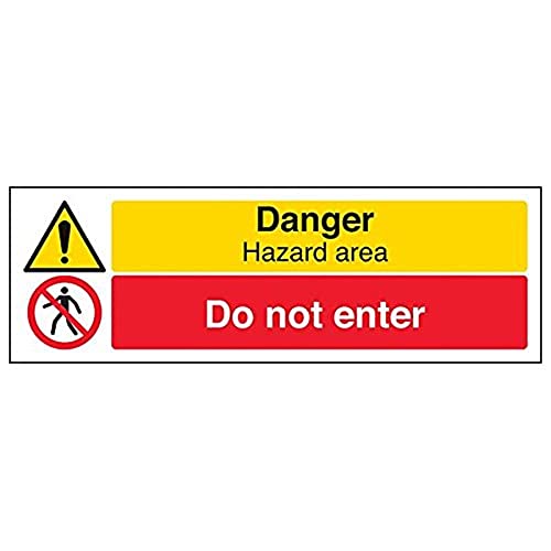 vsafety 67124 ax-s "Danger Hazard Area/DO NOT ENTER" Zeichen, 300 mm x 100 mm (3 Stück) von VSafety
