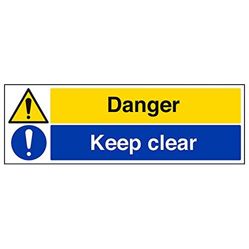 vsafety 67135bp-r "Danger/KEEP CLEAR" Sign, Landschaft, 600 mm x 200 mm x 200 mm (3 Stück) von VSafety