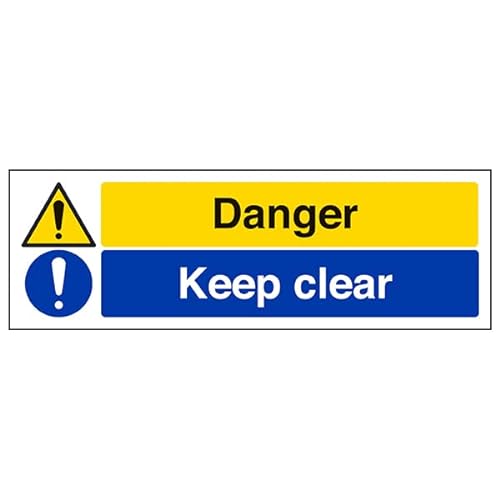 vsafety 67135bp-s "Danger/KEEP CLEAR" Sign, Landschaft, 600 mm x 200 mm x 200 mm (3 Stück) von VSafety