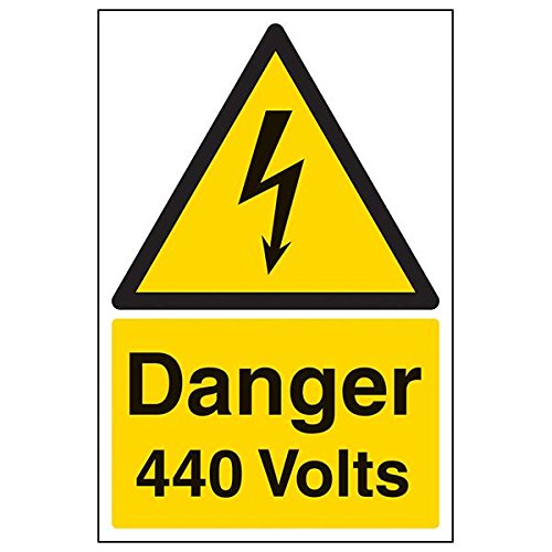 vsafety 68009 au-s "Gefahr 440 Volt" Sign, Portrait, 200 mm x 300 mm (3 Stück) von VSafety